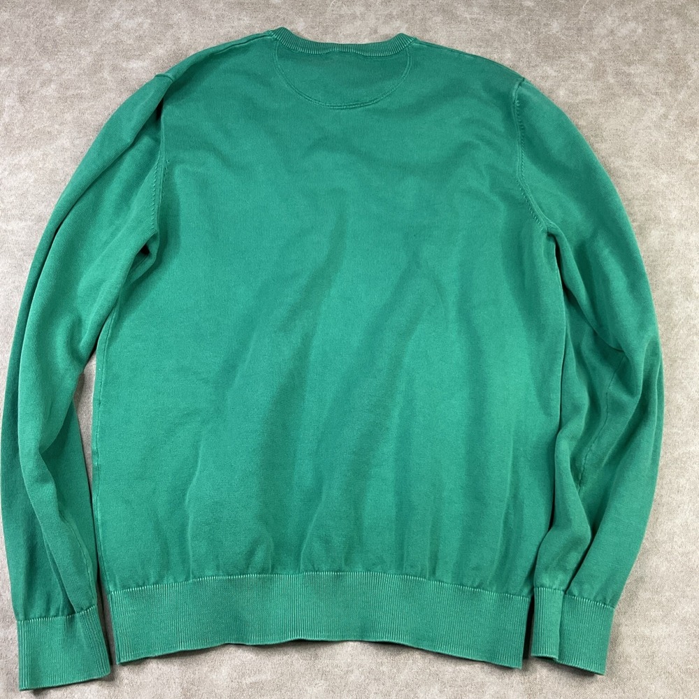 Lacoste Garment Dyed Sweater Mens 4 M Green Lightweight V Neck Alligator Logo - Picture 7 of 7